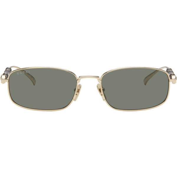  Gucci Gold Square Frame Sunglasses 