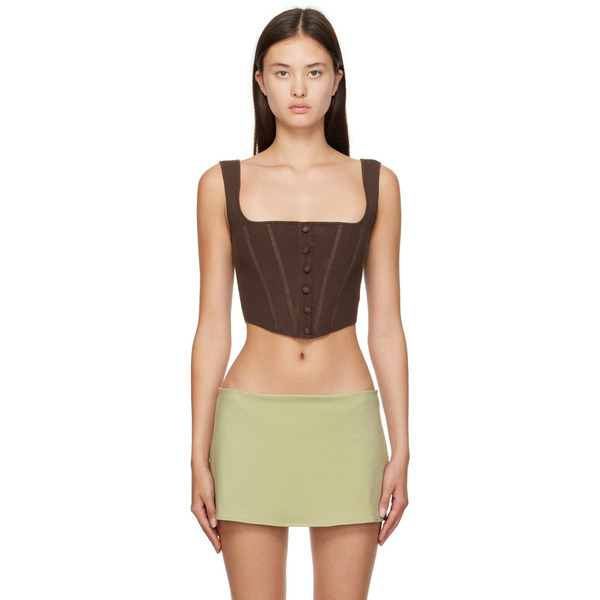  Guizio Brown Corset Camisole 