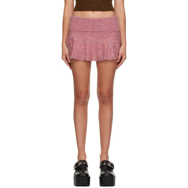  Guizio Pink Heart Scallop Miniskirt 