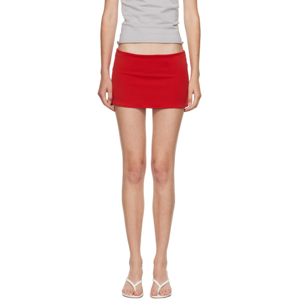  Guizio Red Micro Stretch Miniskirt 