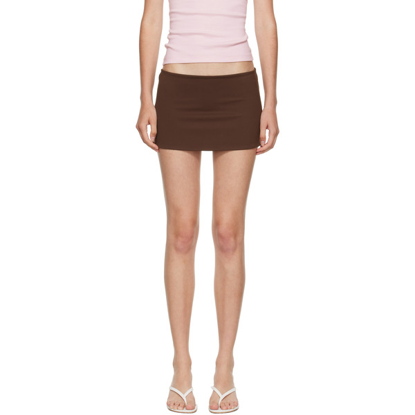  Guizio Ssense Exclusive Brown Micro Stretch Miniskirt 