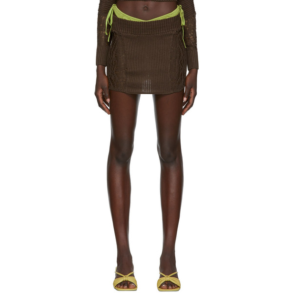  Guizio Ssense Exclusive Brown Miniskirt 