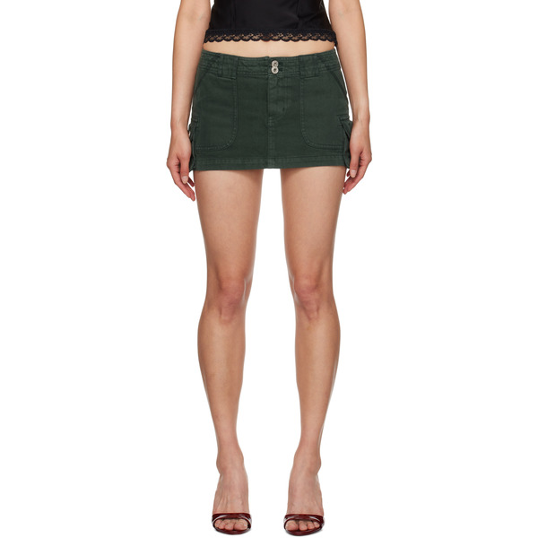  Guizio Ssense Exclusive Green Anais Cargo Miniskirt 