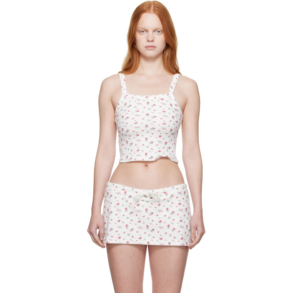  Guizio White Dani Terry Tank Top 