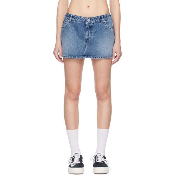  Halfboy Blue Zip-fly Denim Miniskirt 