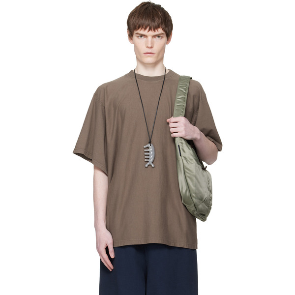  Hed Mayner Taupe Embroidered-logo T-shirt 