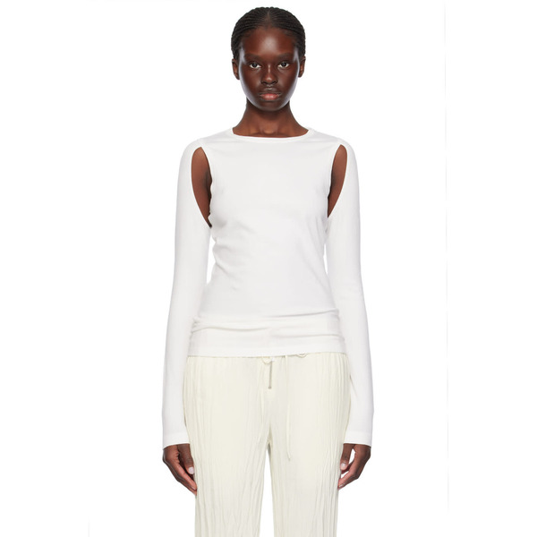  Helmut Lang White Cutout Sweater 