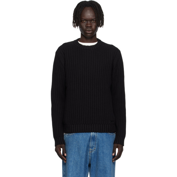  Hugo Black Embroidered-logo Sweater 