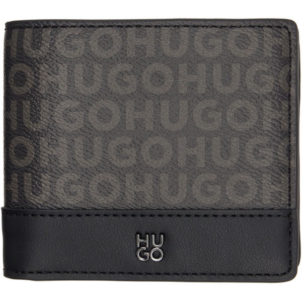  Hugo Black Stacked-logo Wallet 