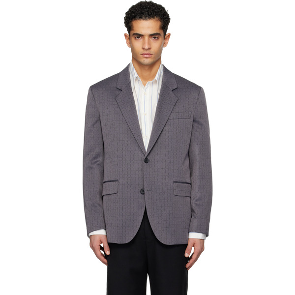  Hugo Gray Checked Modern-fit Blazer 