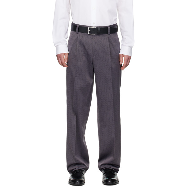  Hugo Gray Checked Modern-fit Trousers 
