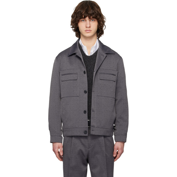 Hugo Gray Virgin Wool Jacket 