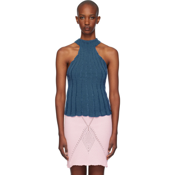  Isa Boulder Blue Lily Halter Neck Tank Top 