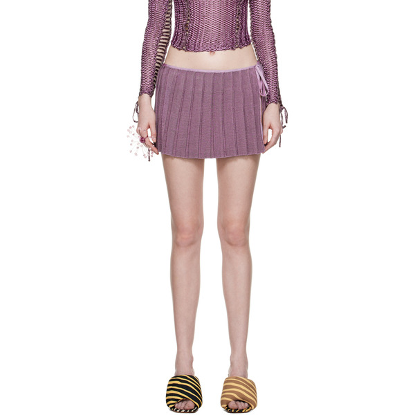  Isa Boulder Purple Pleated Reversible Miniskirt 
