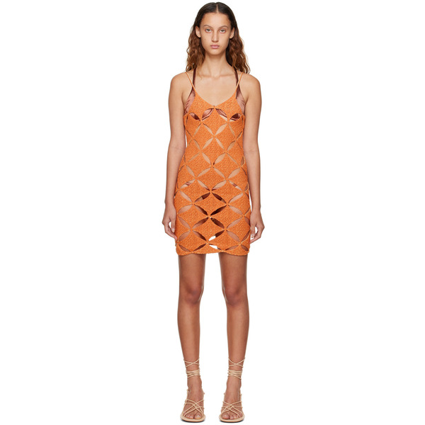  Isa Boulder Ssense Exclusive Orange & Yellow Reversible Minidress 
