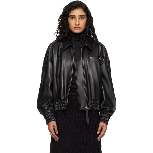  Jil Sander Black Blouson Leather Jacket 