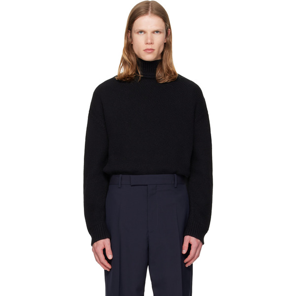  Jil Sander Black Wool & Cashmere Turtleneck 