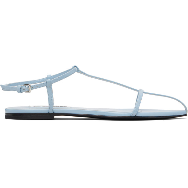  Jil Sander Blue Cage Flat Sandals 