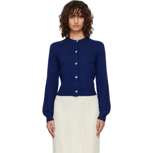 Jil Sander Blue Wool Crew Neck Long Sleeves Cardigan 