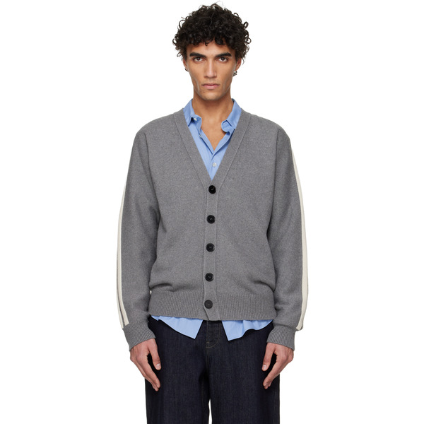  Jil Sander Gray Cashmere Cardigan 