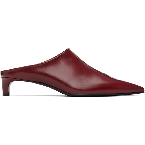  Jil Sander Red Pointed Toe Mule Heels 