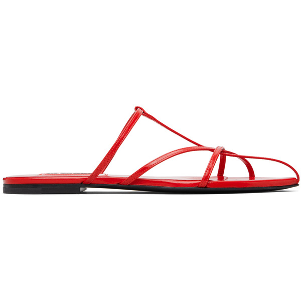 Jil Sander Red Pointed Toe Sandals 