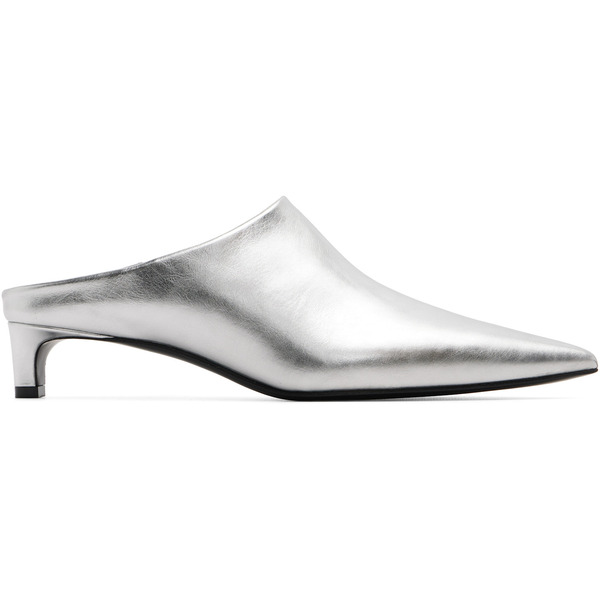 Jil Sander Silver Mule Heels 