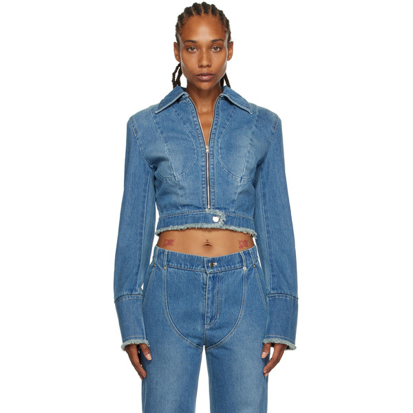  Juneyen Blue Paneled Denim Jacket 