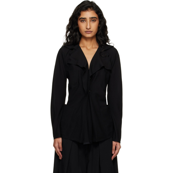  Junya Watanabe Black Georgette Blazer 
