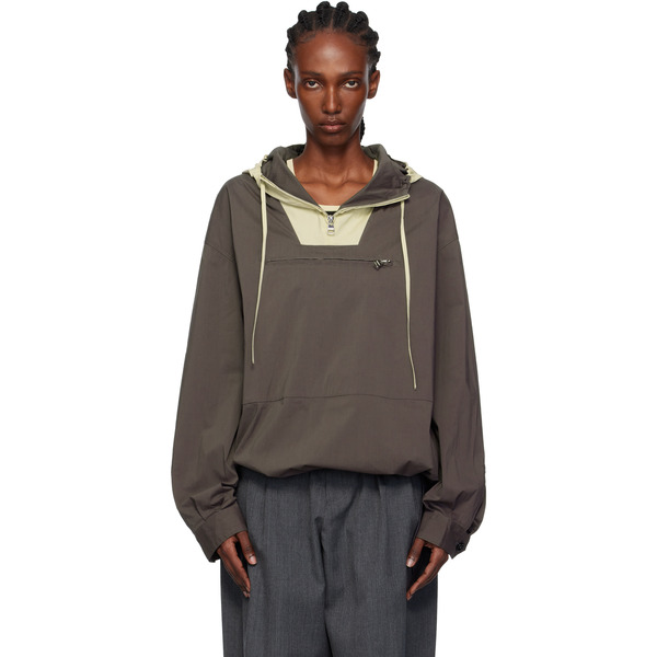  Jw Anderson Gray Contrast Hood Anorak 