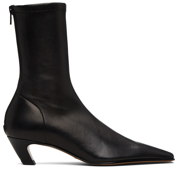 Khaite Black Arizona Stretch Ankle Boots 