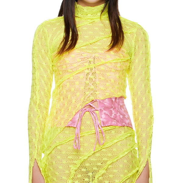  Kim Shui Ssense Exclusive Yellow Asymmetrical Turtleneck 