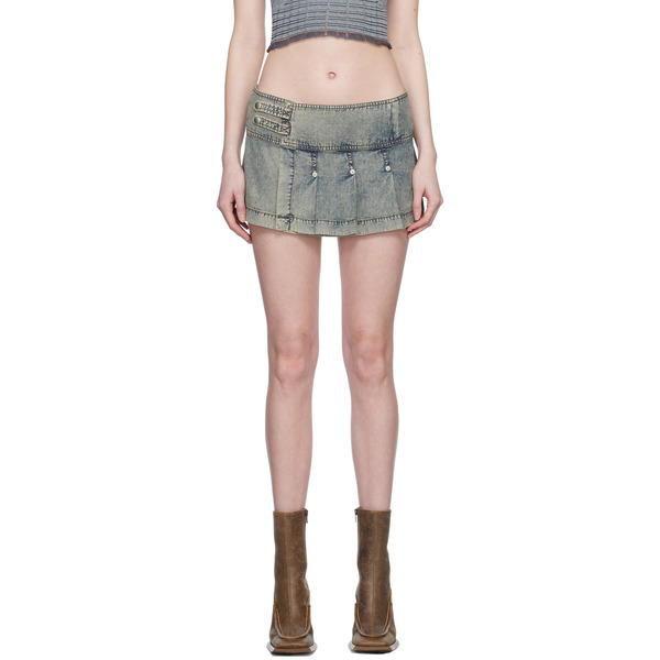  Knwls Blue Pleated Miniskirt 