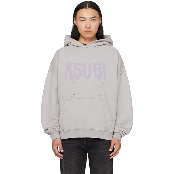  Ksubi Gray Blasted Hoodie 