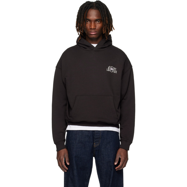  Lacoste Brown Multi Print Fleece Hoodie 