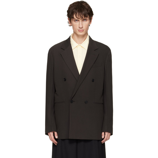  Lanvin Brown Double-breasted Blazer 
