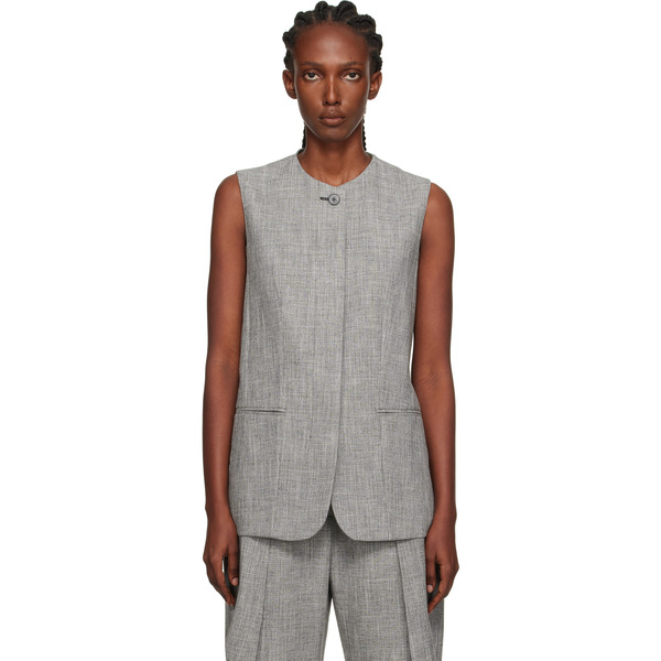  Lanvin Gray Button Vest 