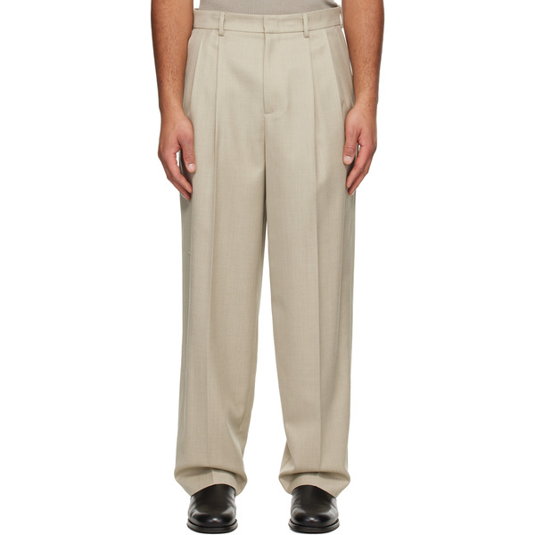  Le17septembre Beige Two Tuck Wool Trousers 