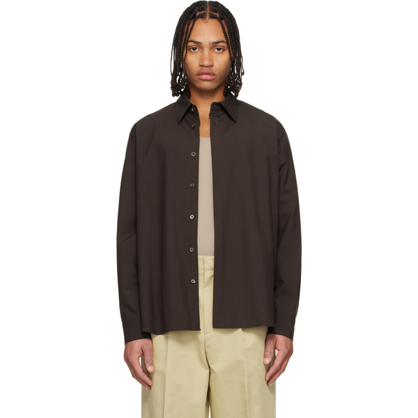  Le17septembre Brown Classic Wool-blend Shirt 