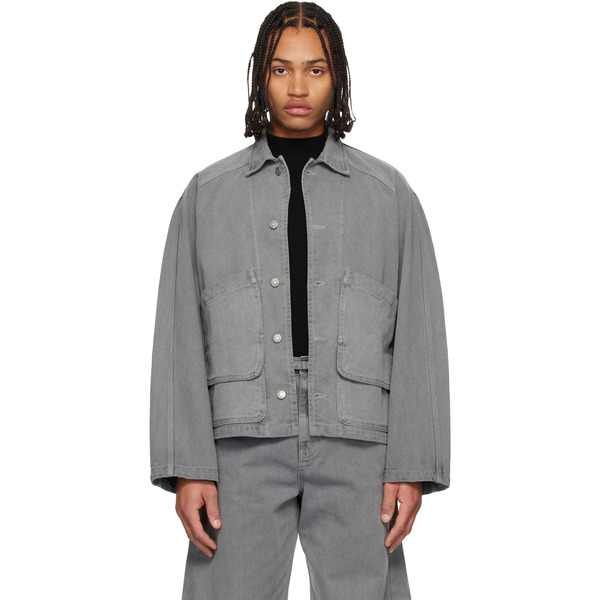  Le17septembre Gray Garment-dyed Hunting Denim Jacket 