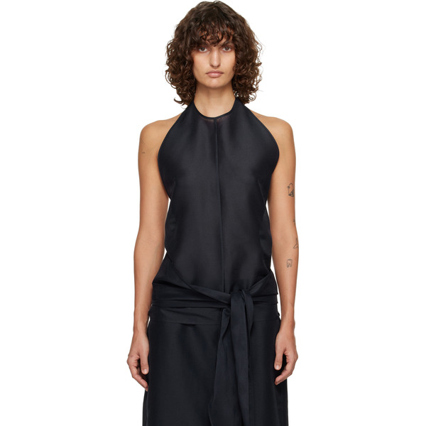 Le17septembre Navy Fluid Halterneck Top 