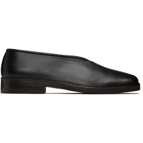  Lemaire Black Flat Piped Slippers 