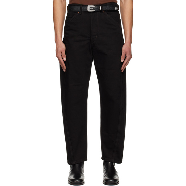  Lemaire Black Twisted Workwear Jeans 