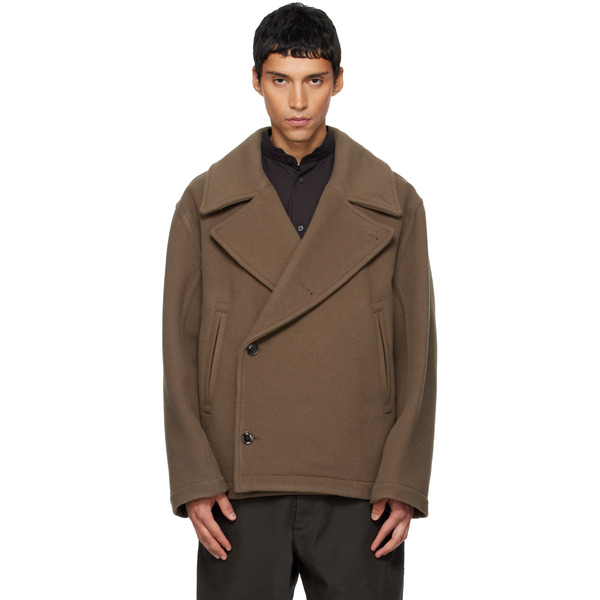  Lemaire Brown Boxy Peacoat 