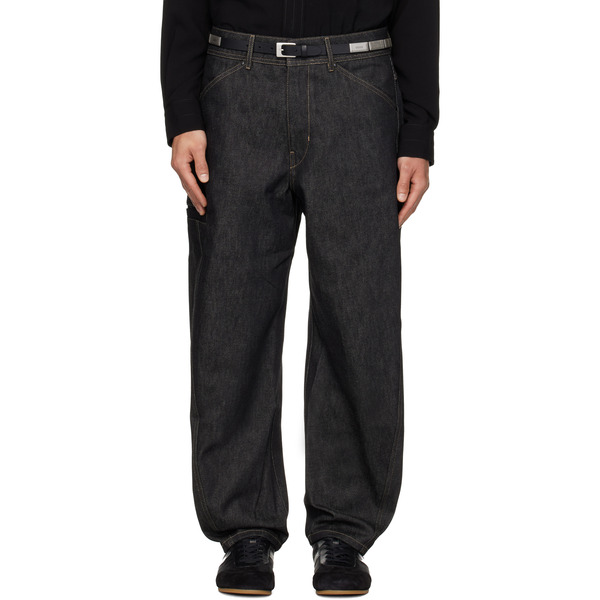  Lemaire Navy Twisted Workwear Jeans 
