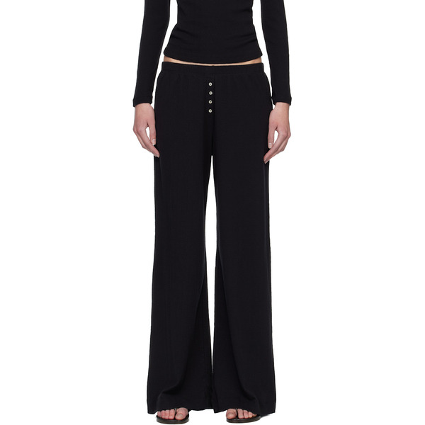  Leset Black Pointelle Boxer Lounge Pants 