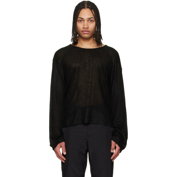  Lii Black Open-knit Sweater 