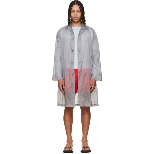  Lii Gray Sheer Trench Coat 