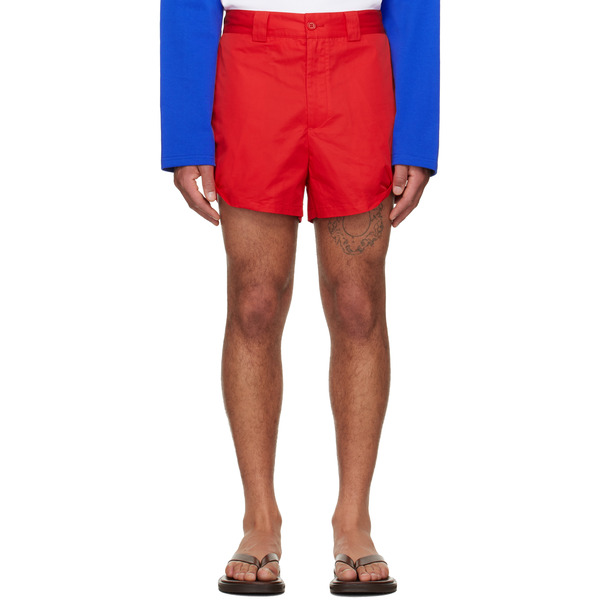  Lii Red Rolled-hem Shorts 