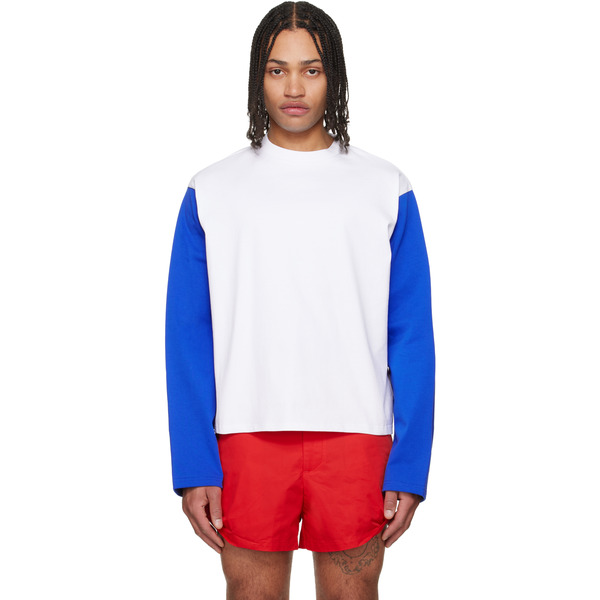  Lii White Contrast Long Sleeve T-shirt 